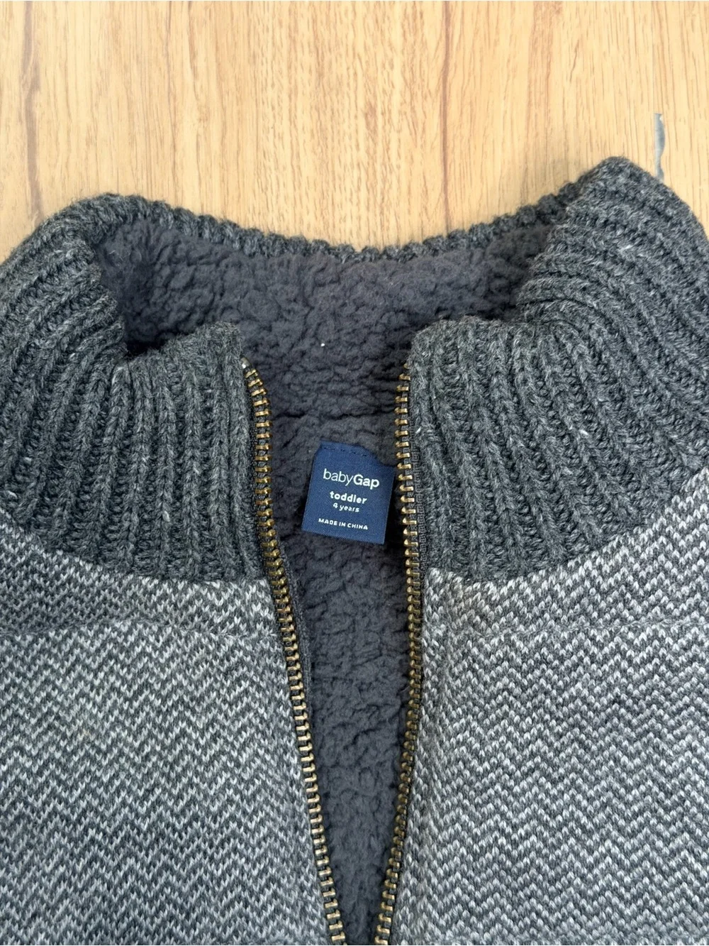 GAP Boys Gray Knit Zip-Up Vest